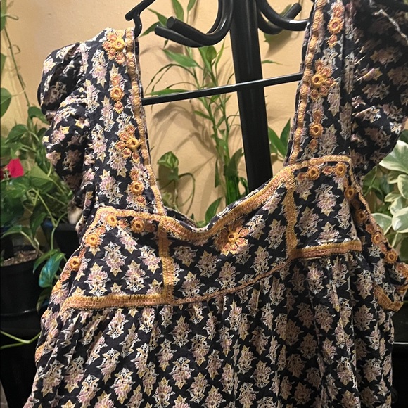 Free People Black and Yellow Floral Blouse - Picture 4 of 6